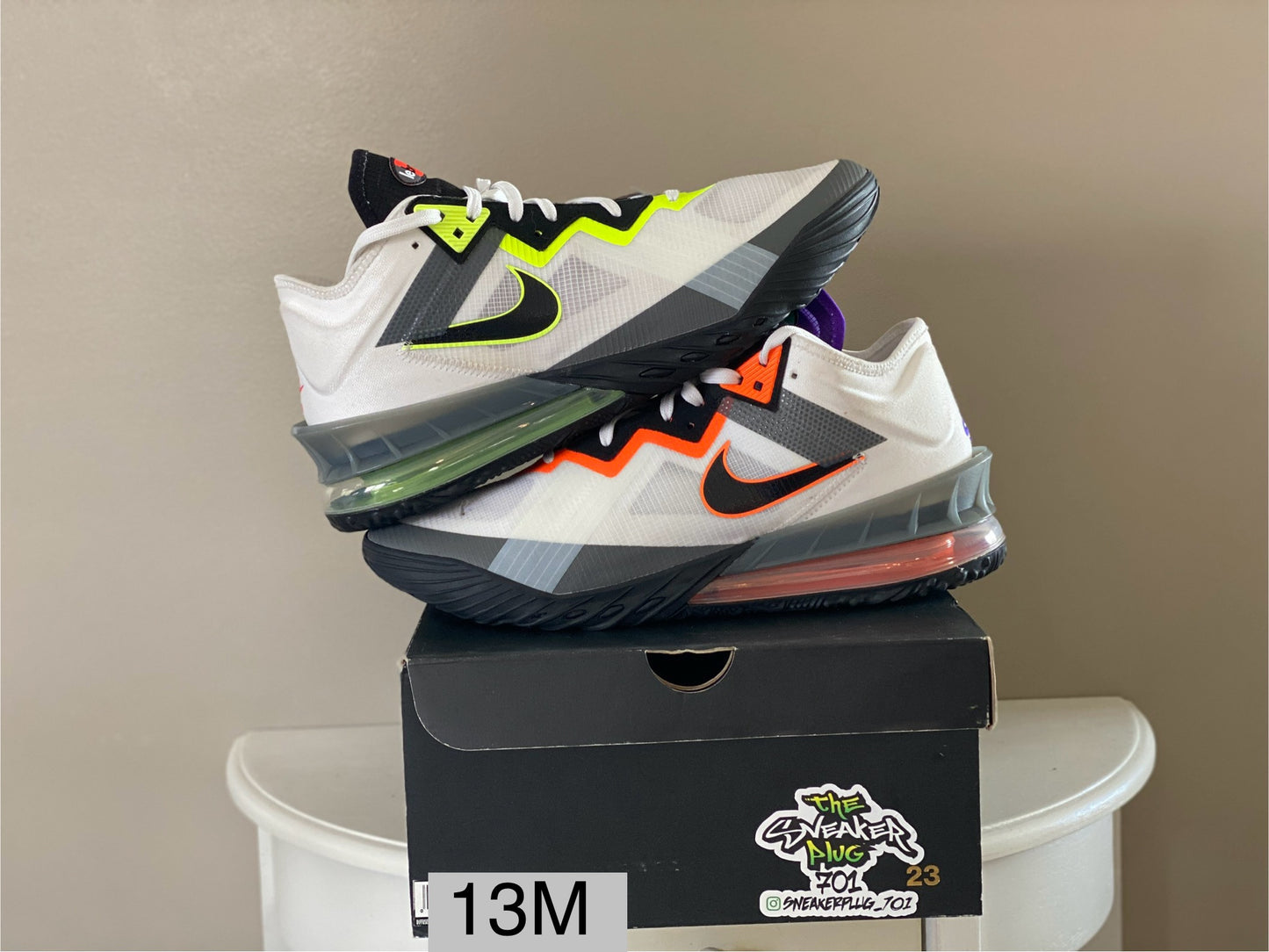 LeBron 18 Air Greedy SZ 13 Worn Once (defect)