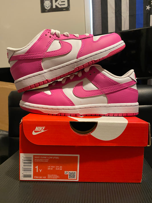 Nike Dunk Low Laser Fuchsia SZ 1Y DS OG All
