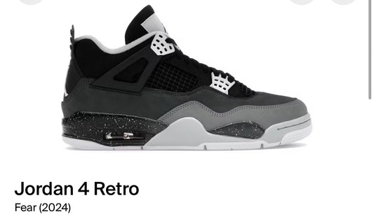 Jordan 4 Fear DS OG All SZ 9.5M