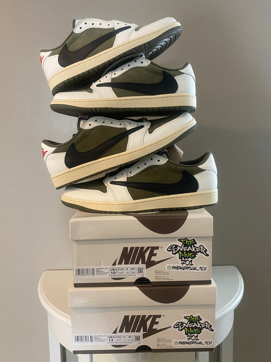 Jordan 1 Low Travis Scott Medium Olive SZ 11M