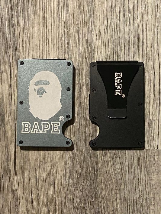 Custom "BAPE" RFID Blocking Metal Wallet