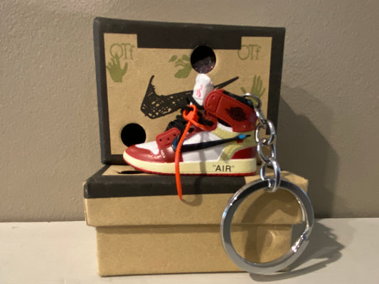 Jordan 1 Off White Chicago Sneaker Keychain with Box