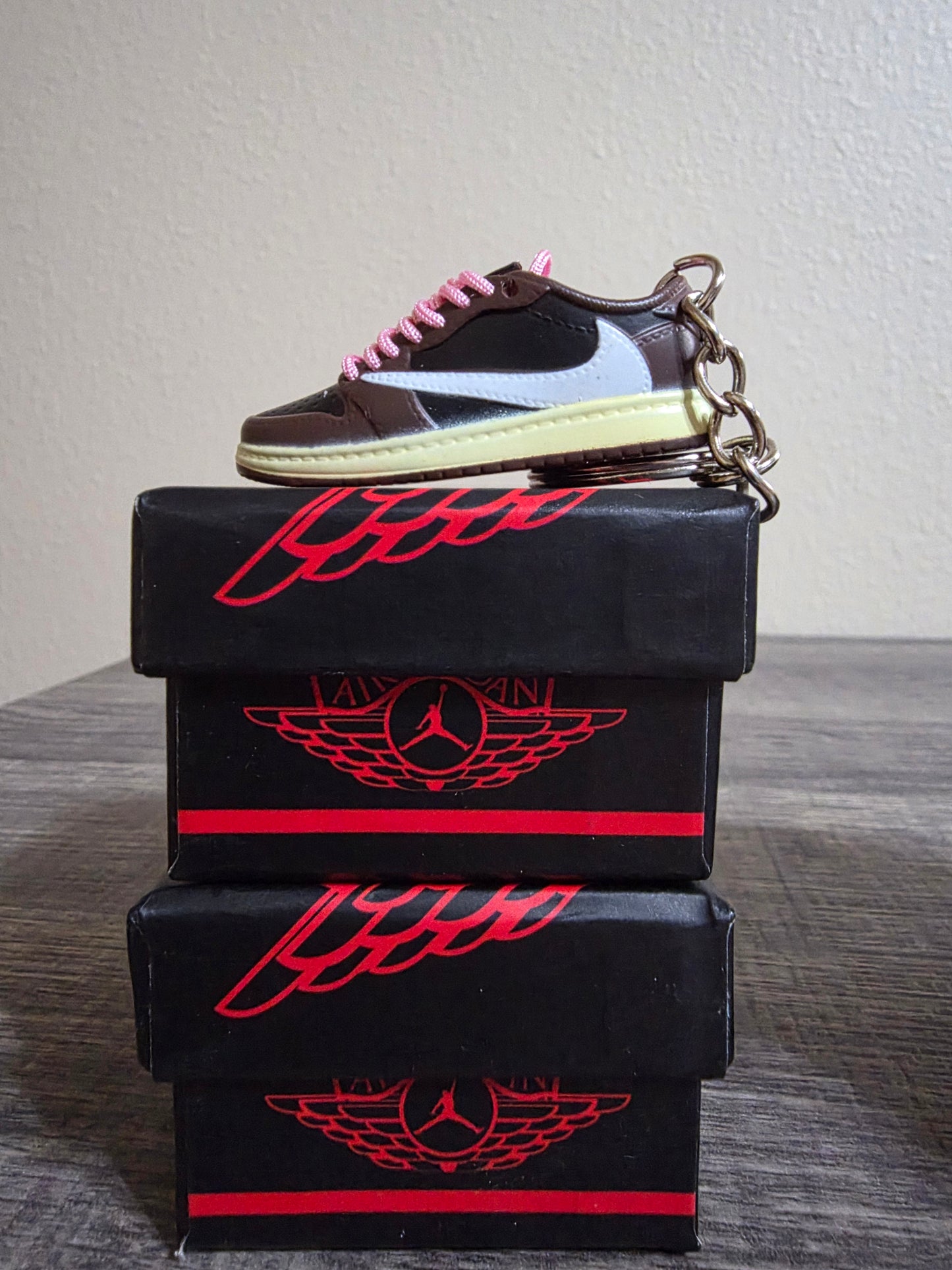 Nike Jordan 1 Travis Scott Mocha Low Mini Sneaker Keychain