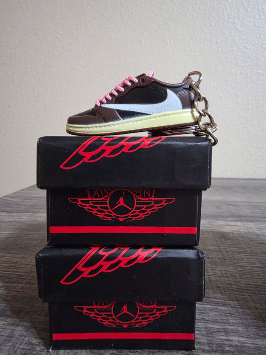 Nike Jordan 1 Travis Scott Mocha Low Mini Sneaker Keychain