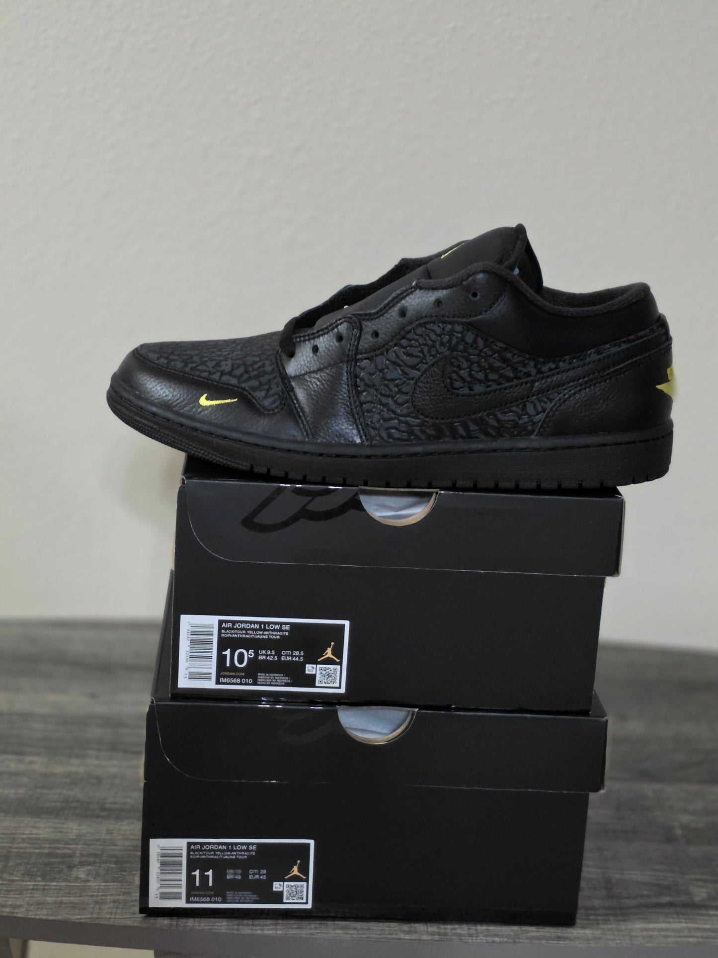 Jordan 1 Low Premium Black Elephant Print SZ 11M DS OG All