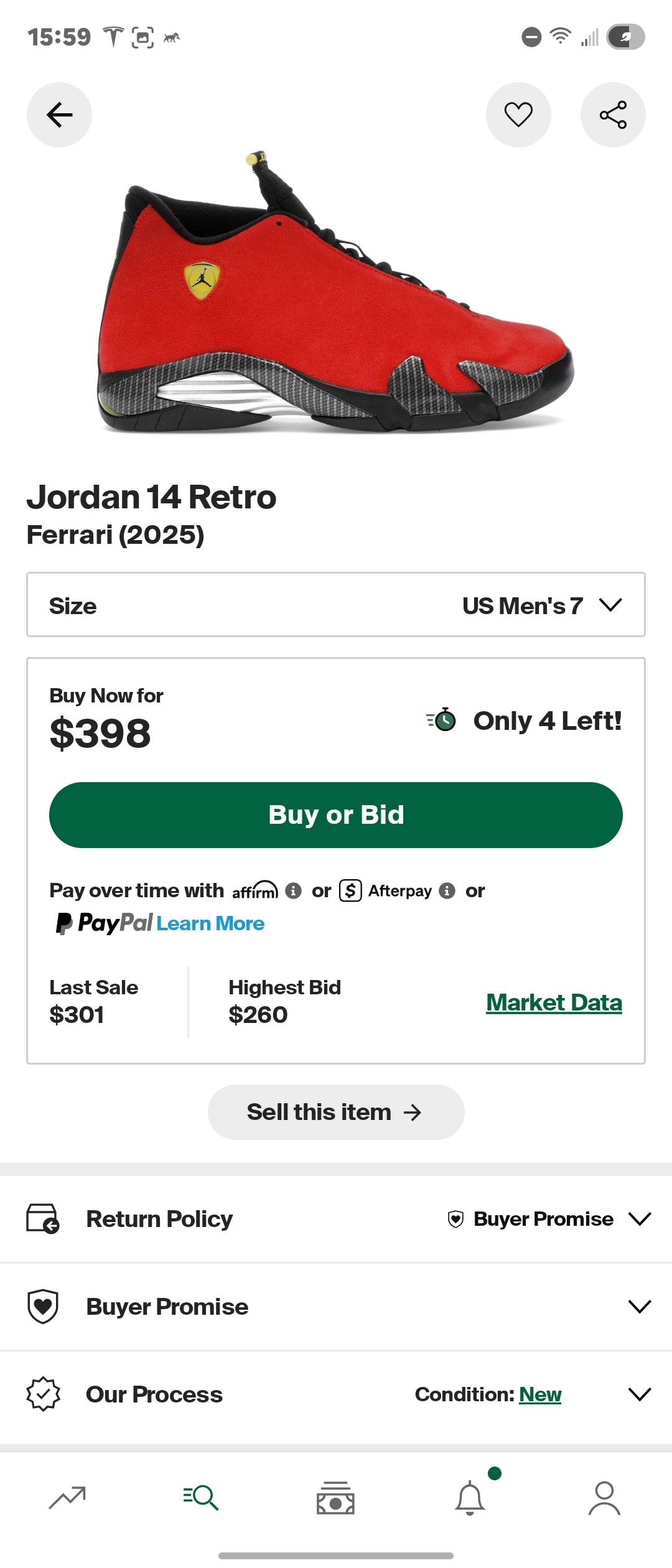 Jordan 14 Ferrari SZ 7M/8.5W DS